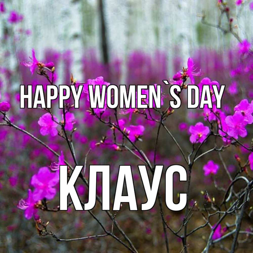 Greetings card с именем, Клаус happy women`s day дикие цветы Greetings with text for free download 